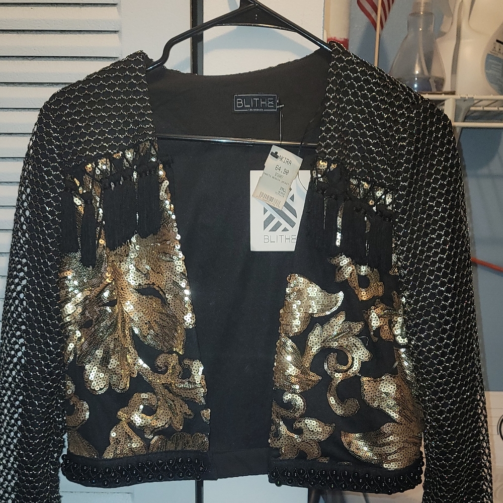Sequin and tassel jacket